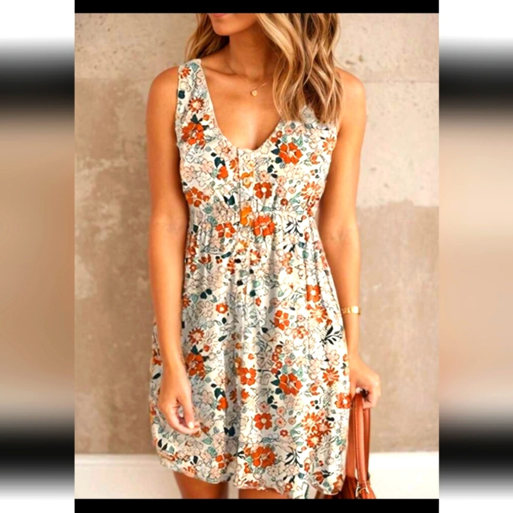 NWOT- Cottagecore Boho Fairycore Beach SHEIN Women's Floral Sundress, Size XL.